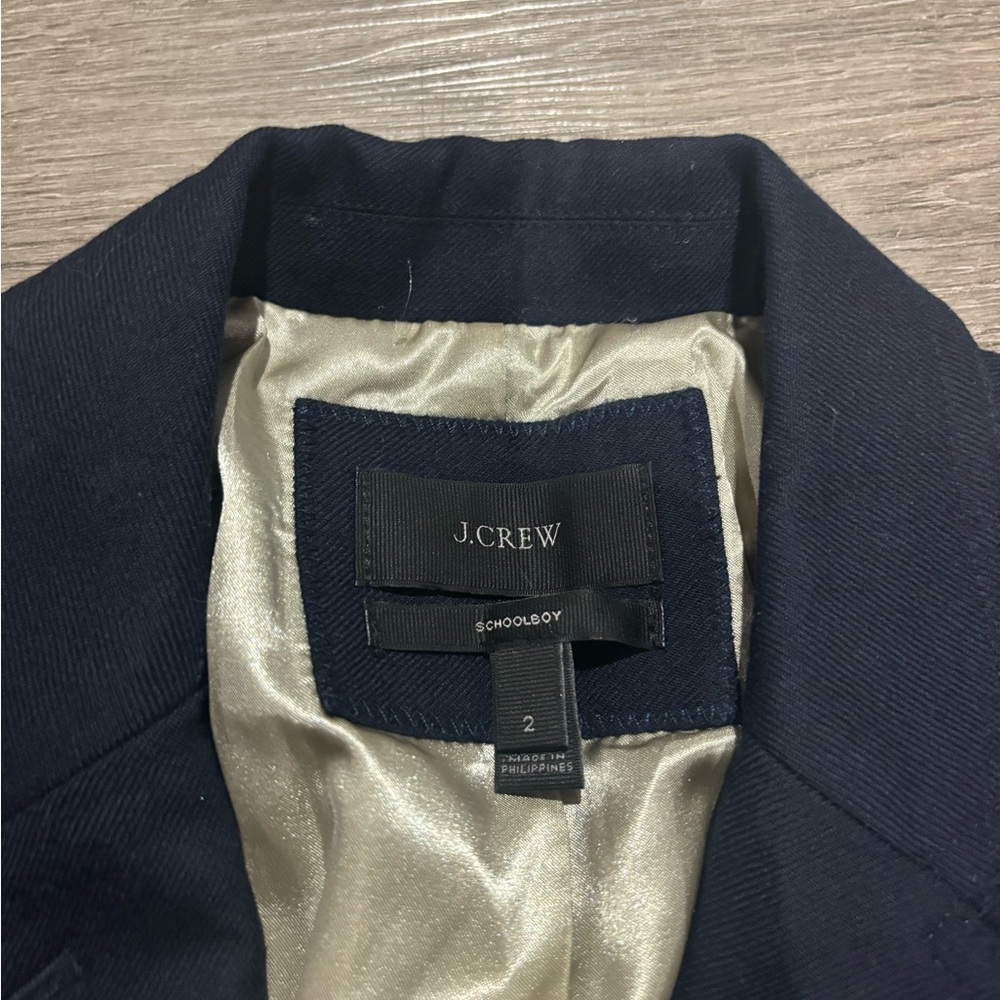 J. Crew School Boy Blazer Navy Blue Gold Buttons Classic Wool Preppy Size 2 - Picture 5 of 6